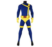 COSKEYFM Mens Scott Summers Costume Outfit Mens Cyclops Costume Halloween Scott Summers Costume Jumpsuit (STYLE1, L)