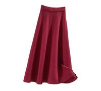 COSKTIARL Women Knitted Skirt - Red High Waist Skirts Womens Winter Long Warm Knitting Skirts A-Line Bottoms Party Club Night Out Maxi Pencil Skirts,As Shown,3XL