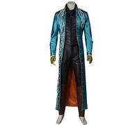 COSLANDERS Devil May Cry3 Vergil Cosplay Costume Outfit DMC Cosplay Leather Jacket Halloween Costumes (STYLE1, XXL)