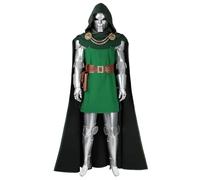 COSLANDERS Mens Doctor Doom Costume Outfit with Cloak Mask Halloween Doctor Doom Costume (STYLE1, XL)