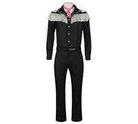 COSLANDERS Mens Ken Costume Outfit with Hat and Scarf Cowboy Costume Halloween Ken Costume Suit (FULL SET, S)