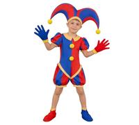 COSLANDERS Pomni Costume Bodysuit The AmazingCircus Jumpsuit Halloween Pomni Costume Jumpsuit (FULL SET, M)