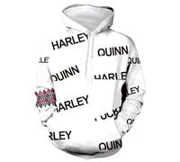 COSLANDERS Unisex HarleyQuin Hoodie SuicideSquad Inspired Streetwear Halloween HarleyQuin Pullover (Version1, M)