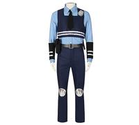 COSLANDERS Womens Judy Hopps Costume with Accessories Boy Police Officer Uniform Halloween Judy Hopps Jumpsuit (STYLE1, XL)
