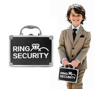 COSLANLEE Ring Bearer Security Briefcase with Holder Pad, Wedding Security Case Buckle Portable Ring Box for Proposal Ceremony, Special Agent Guard Protector for Boys to Carry