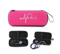 COSLANLEE Stethoscope Case for 3M Littmann Classic III, Lightweight II S.E, MDF Deluxe Stethoscopes - Extra Room for Medical Bandage Scissors EMT Trauma Shear (Rose Pink)