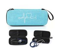 COSLANLEE Stethoscope Case for 3M Littmann Classic III, Lightweight II S.E, MDF Deluxe Stethoscopes - Extra Room for Medical Bandage Scissors EMT Trauma Shear (Light Blue)