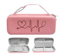 COSLANLEE Stethoscope Case for Omron 3M Littmann Classic III, Lightweight II S.E, MDF Acoustica Deluxe Stethoscopes - Extra Room for Medical Bandage Scissors EMT Trauma Shear (Pink)