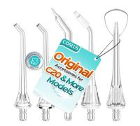 COSLUS C20 Portable Water Flosser Tip Replacement Heads, 5 Pieces | Compatible with C20, C51, C50, E40 Water Dental Flosser Oral Irrigator Refill Heads Jet Tips