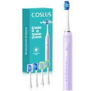 COSLUS C30 Electric Toothbrush for Adults: 3 Intensities & 5 Modes Customized for Effective Yet Gentle Ultra-Clean Feel, 2 Types of Heads for Gentle or Daily Care, Purple, 1PC