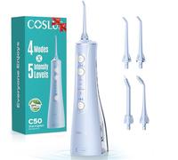 COSLUS C50 Cordless Water Detanl Flosser Pick, 4 Modes 5 Intensity Levels