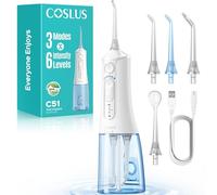 COSLUS C51 Portable Water Dental Flosser with Jet Mode, 3 Modes 6 Pressure