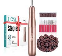 COSLUS Nail Drill, Adjustable Speed 20000RPM Electric Nail Files for Gel Acrylic Nature Nails, Portable Manicure Pedicure Set with 6 Drill Bits 31 Sanding Bands, E File for Beginner Women Mum