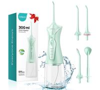 COSLUS Water Dental Flosser Pick for Teeth: 4 Modes Cordless Portable 300ML Larger Tank Water Teeth Cleaner IPX7 Waterproof Flossing Cleaning Picks fo