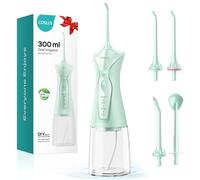 COSLUS Water Dental Flosser Pick for Teeth: 4 Modes Cordless Portable 300ML Larger Tank Water Teeth Cleaner IPX7 Waterproof Flossing Cleaning Picks for Home Travel Green C30(FC5360)