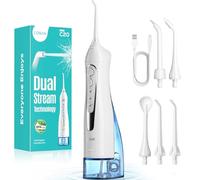 COSLUS Water Dental Flosser Teeth Pick: 2025 Upgraded Portable Cordless Oral Irrigator 300ML Rechargeable Travel Irrigation Cleaner IPX7 Waterproof Flossing Machine for Teeth Cleaning