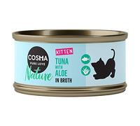 Cosma Nature Kitten Tuna & Aloe Vera 24 x 70g Supplementary Wet Food for Kittens Made with 50% Meat & Natural Ingredients Gently Cooked in Their Own Juices Wholesome No Additives