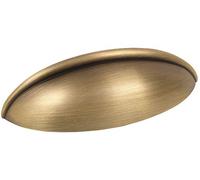 Cosmas 10 Pack 1399BAB Brushed Antique Brass Cabinet Hardware Bin Cup Drawer Handle Pull - 2-1/2" Inch (64mm) Hole Centers