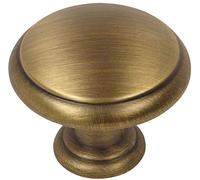 Cosmas 10 Pack 5422BAB Brushed Antique Brass Cabinet Hardware Mushroom Knob - 1-3/16 Inch Diameter for Kitchen Bathroom Drawer Dresser