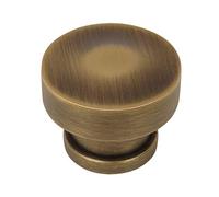Cosmas 10 Pack 704BAB Brushed Antique Brass Round Contemporary Cabinet Hardware Knob - 1-1/4" Diameter