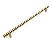 Cosmas 305-320BB Brushed Brass Cabinet Hardware Euro Style Bar Handle Pull - 12-5/8" (320mm) Hole Centers, 15" Overall Length