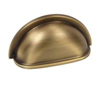 Cosmas 4310BAB Brushed Antique Brass Cabinet Hardware Bin Cup Drawer Handle Pull - 3" Inch (76mm) Hole Centers - 25 Pack