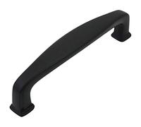 Cosmas® 4390FB Flat Black Modern Cabinet Hardware Handle Pull - 3-1/2" Inch (89mm) Hole Centers - 10 Pack