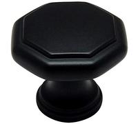 Cosmas 5181FB Flat Black Cabinet Hardware Octagon Knob - Cabinet Pulls, Drawer Pulls - 1-1/4'' Diameter - 10 Pack