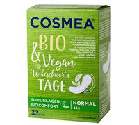 Cosmea Organic Panty Liners Normal Unscented Pack of 33 Organic Cotton Sanitary Pads for Women Hygiene in Harmony with Nature
