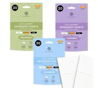 Cosmeau Travel Wash Laundry Sheets Mix Pack - up to 60 Washes (30 sheets) - Eco Laundry Detergent - for Whites, Colours & Blacks - Biodegradable - Hand & machine wash