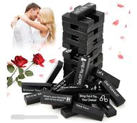 COSMELAB Lust Tower Games for Adults,Super Naughty Block Tower Game, Lover Fun Date Night Activities, Valentine Tumbling Wooden Tower Stacking Blocks, Date Night Party Game(48pcs)