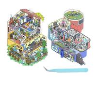 Cosmeria 2 Sets DIY 3D House Sticker Set Type E, 3D Sticker Scene, Creative Stress Relief for Children, Adults, Sticker Therapy, Creative Scene Fun Stacking