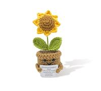 Cosmeria Crochet Sunflower Artificial Flowers for Decorations Funny Positive Gifts, A Unique Gift, Loving Get Well Soon Sunflower Surprise, For Any Occasion