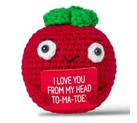 Cosmeria Handmade positive tomato crochet doll, cute dolls for emotional support, desk decoration, fun gifts for friends and family