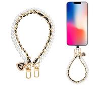 Cosmeria Handykette Perlen Glitzer Design, Kurz Und Stilvoll, Perfekter Handyanhänger Für Alle Handys, Elegantes Armband Als Phone Charm