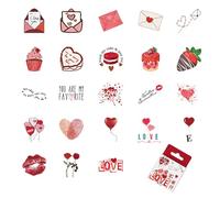 Cosmeria Love Stickers Set, 46 Pieces, Aesthetic Stickers For Scrapbooking And Bullet Journal, For Valentine's Day And DIY Lovers