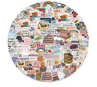 Cosmeria Pack of 100 Book Reading Vintage Stickers, Waterproof and Sun-Protected Journaling Accessories for Books, Laptops, Mobile Phone Cases and More