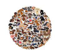 Cosmeria Pack of 120 Dachshund Stickers Vinyl PVC, Waterproof and Sun Protection, Easy Installation and Reusable, Dachshund Fans
