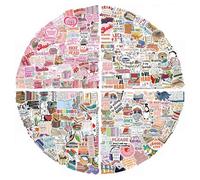 Cosmeria Pack of 200 Book-Reading Vintage Stickers, Aesthetic Bookish Stickers, Waterproof, for Scrapbooking, Journaling, Laptops and More
