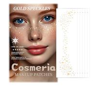Cosmeria Pack of 6 Glitter Freckle Tattoos, Waterproof And Easy To Use, 6 Golden Face Stickers For Christmas And Parties