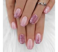 Cosmeria Press on nails, 24-piece set with adhesive nails and double-sided nail file for a natural look