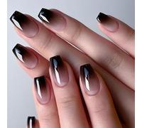 Cosmeria Press On Nails, 24 Pieces Black Artificial Nails Including Accessories, Artificial Nails For Women, Perfect For Parties, Weddings And Holidays