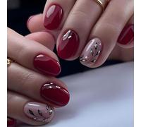 Cosmeria Press On Nails Set, 24 Pieces in Various Sizes, Including Nail File, Cleaning Pad and Adhesive Stickers
