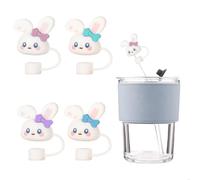 Cosmeria Strohhalm Abdeckung Für 30&40 Oz Tumbler, BPA-Freie Silikon Deckel, Anti-Staub Und Auslaufsicher, Süßes Design Mit Schleifen In Vier Farben