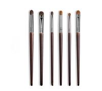 Cosmetic 2/6 pcs Makeup Eye Shadow Brush Set Goat Hair Tool Ultra Soft Make Up Tapered Blender Diffuse Kit Cut Crease Brush(6pcs2horseweasel)