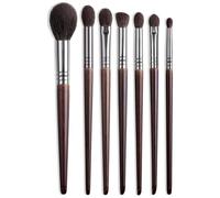Cosmetic 7/8pcs Goat Hair Makeup Eyeshadow Brush Set Tool Super Soft Makeup Cone Blender Diffusion Set Wrinkle Brush 7/8pcs (7 PCS)
