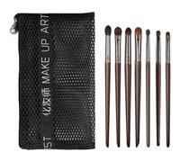 Cosmetic 7pcs Goat Hair Makeup Eyeshadow Brush Set Tool Super Soft Makeup Cone Blender Diffusion Set Wrinkle Brush 7pcs (7 PCS with bag)