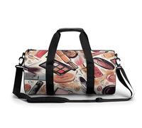 Cosmetic And Makeup Theme Pattern Gym Bag for Men Women Water Resistant Duffle Bag Travel Lightweight Bag for Travel Sports, white, 17.7in/9in/9in