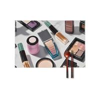 Cosmetic and Makeup Theme Pattern Placemats Heat Resistant Place Mats Washable Canvas Coffee Mat Set of 6 Place Mats Kitchen Table Mats for Outdoor Patio Dining Party Decoration