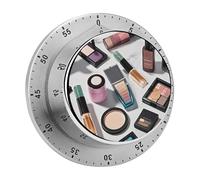 Cosmetic and Makeup Theme Pattern Timer Stainless Digital Visual Timer Exquisite Mechanical Countdown Time Management Tools with Silent Operation Timer for Kitchen Office Classroom